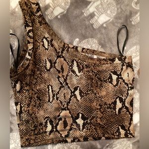 snake print crop top